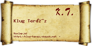 Klug Teréz névjegykártya